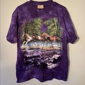 The Mountain purple tie dye horse shirt VINTAGE